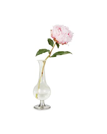 Pewter Footed Glass Vase