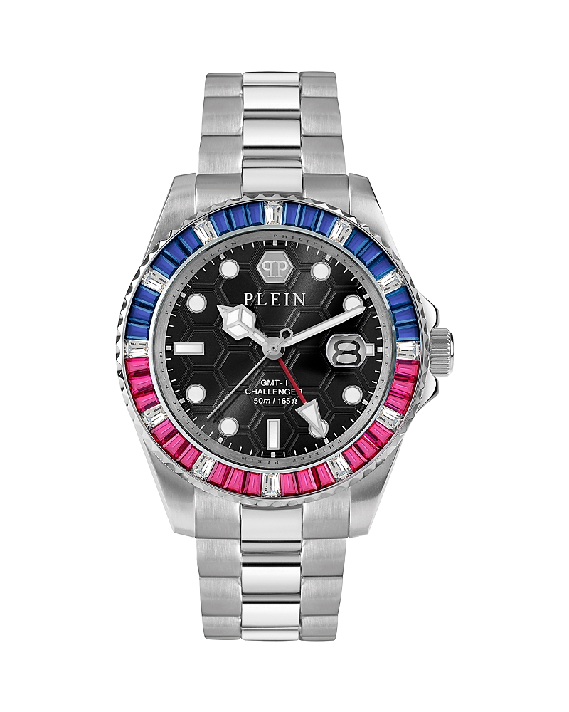 Philipp Plein Gmt-i Challenger Baguettes 44mm In Black/silver