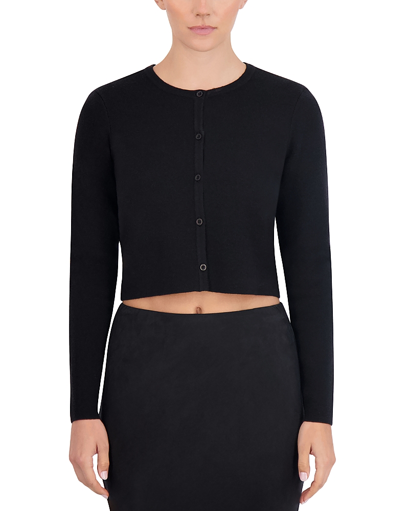 Point Cropped Crewneck Cardigan