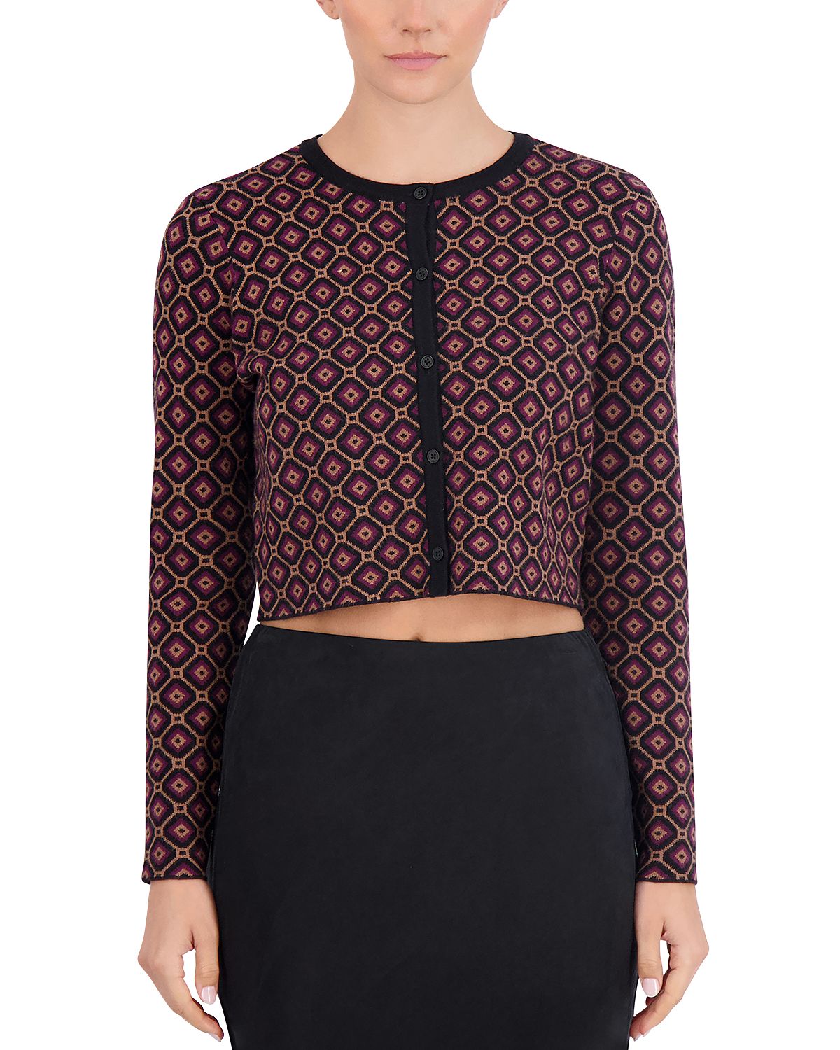 Point Cropped Crewneck Cardigan