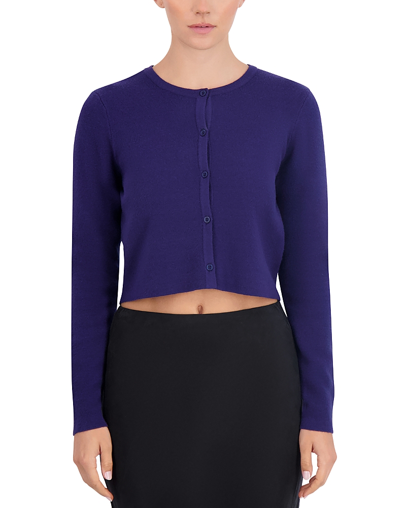 Point Cropped Crewneck Cardigan