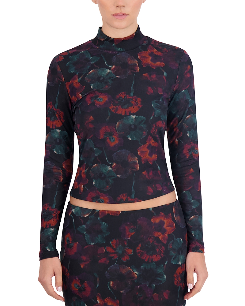 Point Mesh Mock Neck Top