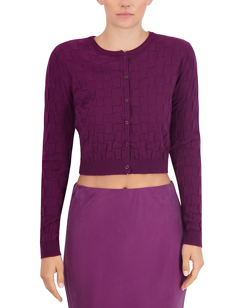 Point Basketweave Knit Cardigan