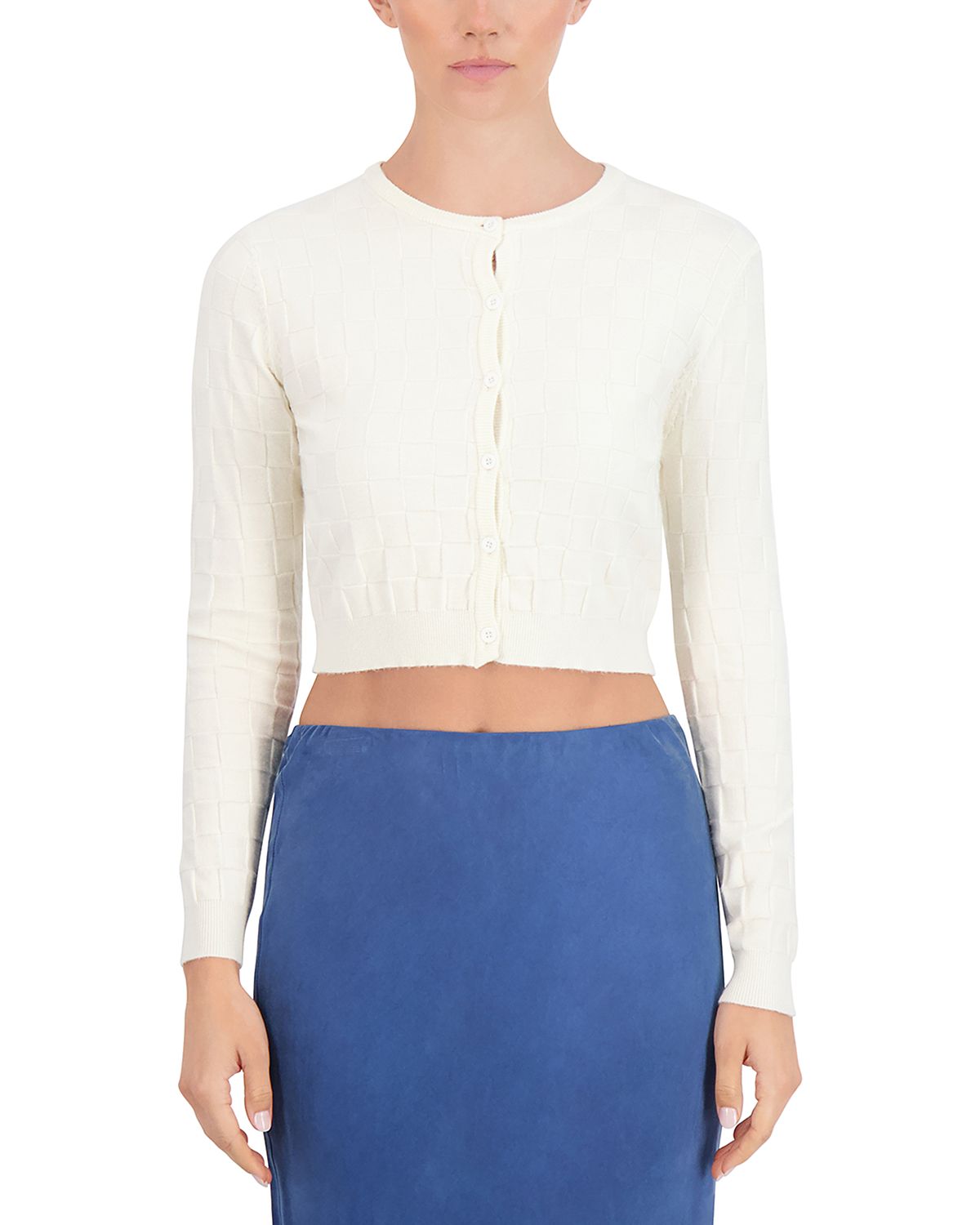 Point Basketweave Knit Cardigan
