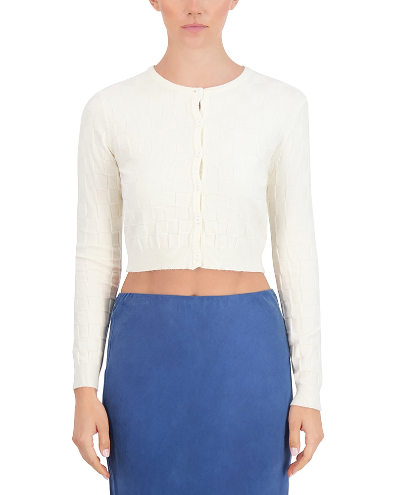 Point Basketweave Knit Cardigan