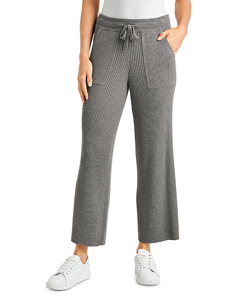 Splendid Georgie Ribbed Drawstring Pants In Heather Grey