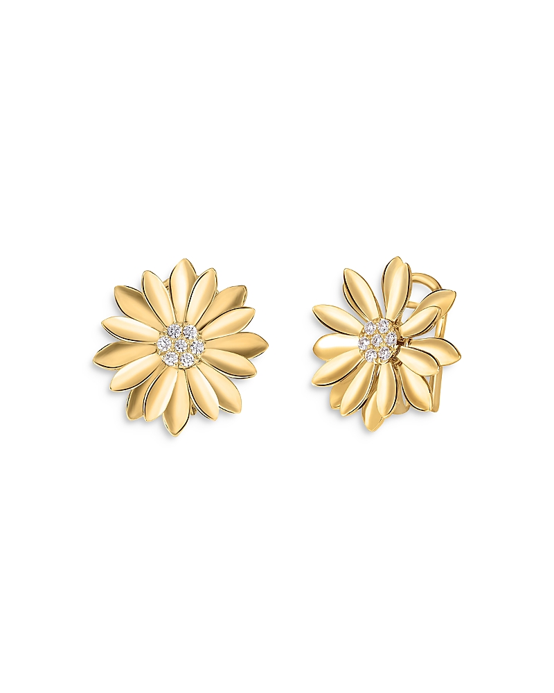 Roberto Coin 18k Yellow Gold Margherita Floral Earrings With Diamonds, 0.18 Ct. T. W. In Gold