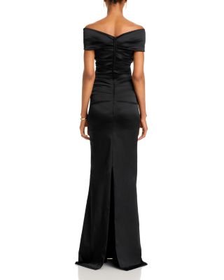 Satin Stretch Off The Shoulder Gown