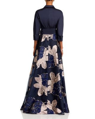 Taffeta Shirt Floral Gown