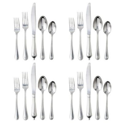 Berry and Thread 20 Piece Flatware Set, Bright Satin