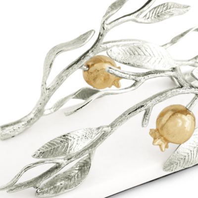 Pomegranate Silver and Gold Tone Vertical Napkin Holder