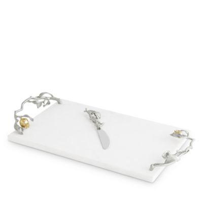 Pomegranate Silver and Gold Cheeseboard and Spreader