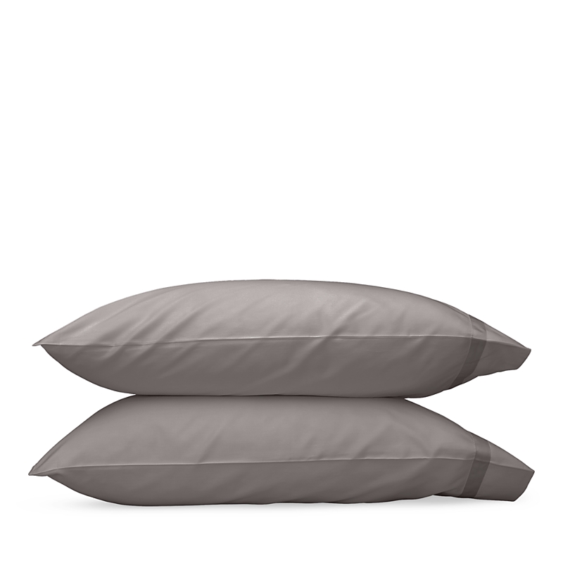Matouk Nocturne Sateen King Pillowcase, Pair In Platinum