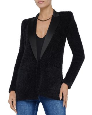 L'AGENCE - Baileigh Satin Lapel Knit Blazer