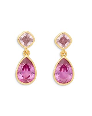 kate spade new york Bubbly Bezel Cubic Zirconia Stone Double Drop Earrings