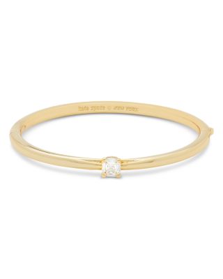 kate spade new york Little Luxuries Cubic Zirconia Solitaire Hinged Bangle Bracelet