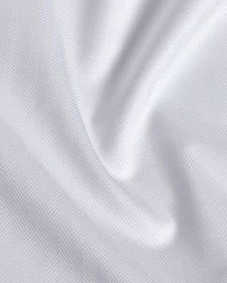 Cotton Dobby Herringbone Trim Fit Dress Shirt