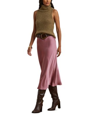 Petite Satin Midi Skirt