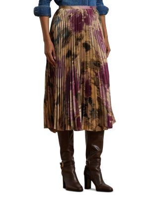 Ralph Lauren - Printed Pleated Midi Skirt