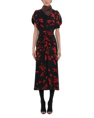 Victoria Beckham - Gathered Floral Midi Dress