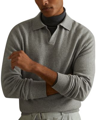 REISS - Grange Open Collar Polo Sweater
