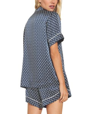 Inez Printed Washable Silk Short Pajama Set