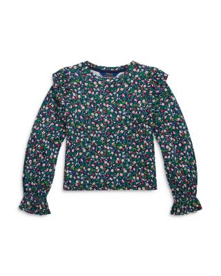 Ralph Lauren - Girls' Floral Ruffled Cotton-Modal Top - Big Kid