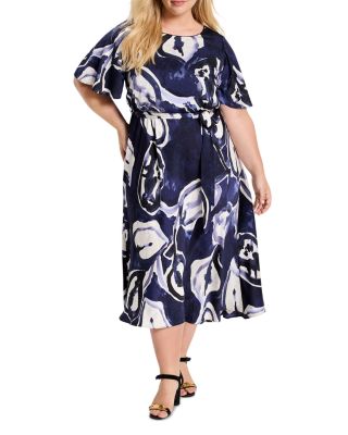 Nic+Zoe Plus Watercolor Vines Jeni Midi Dress