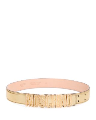 Moschino Women's Embellished Logo Leather Belt