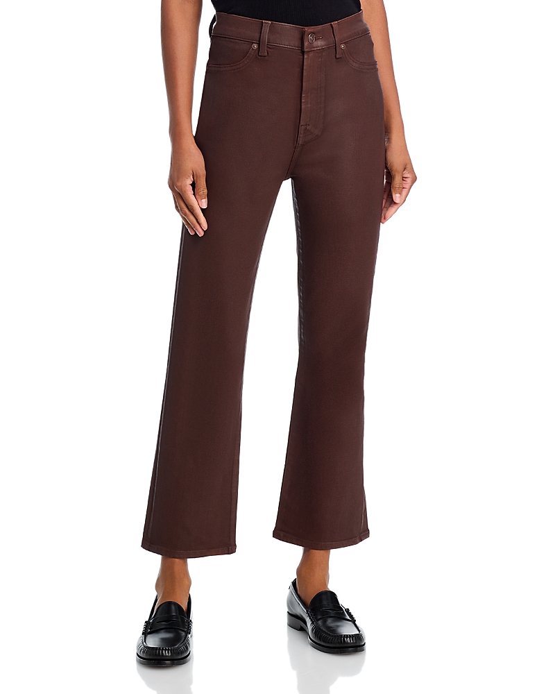 7 FOR ALL MANKIND HIGH WAISTED SLIM KICK FLARE JEANS IN BRUNETTE & CAFE CREMA