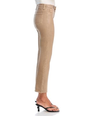 Kendra High Rise Cropped Flared Jeans in Rye Coated