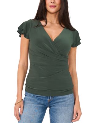 VINCE CAMUTO - Crossover Flutter Sleeve Top