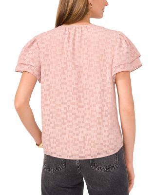 Textured Flutter Sleeve Blouse