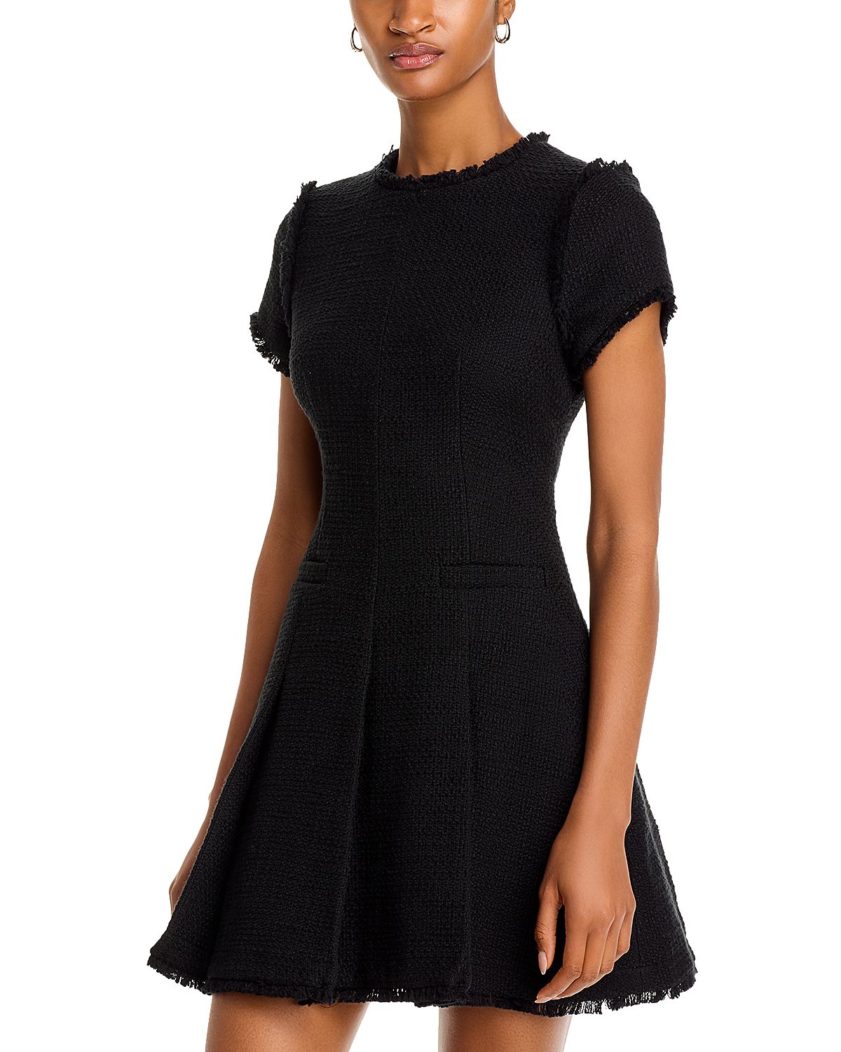 Cinq a Sept Nova Fringe Trim Boucle Mini Dress