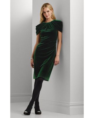 ralph lauren velvet cocktail dress Ralph Lauren Pleated Velvet Cocktail Dress