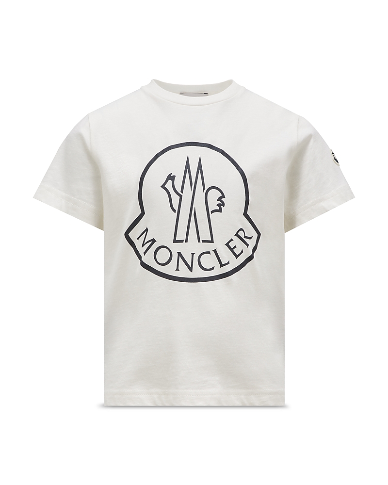 Moncler Boys White Kids Logo-print Short-sleeve Cotton-jersey T-shirt 4-14 Years In Natural