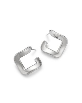 Bloomingdale's Fine Collection - Twisted Square Hoop Earrings in Sterling Silver