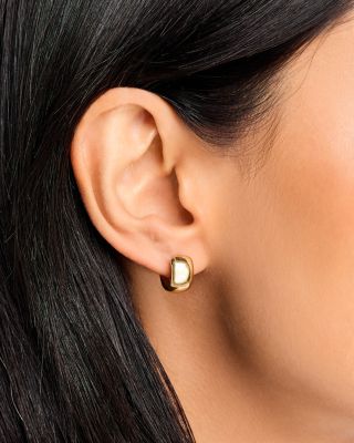 Polished Huggie Hoop Earrings in 14K Yellow Gold
