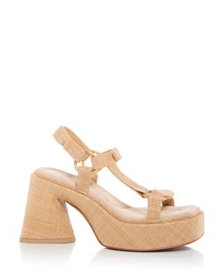 Cult Gaia - Women's Erin Woven Raffia Platform Sandals