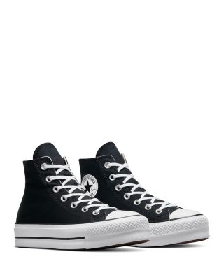 Women's Chuck Taylor All Star Hi Top Black & White Platform Sneakers