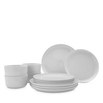 Setting for Four Dinnerware Set, White, 12 Piece