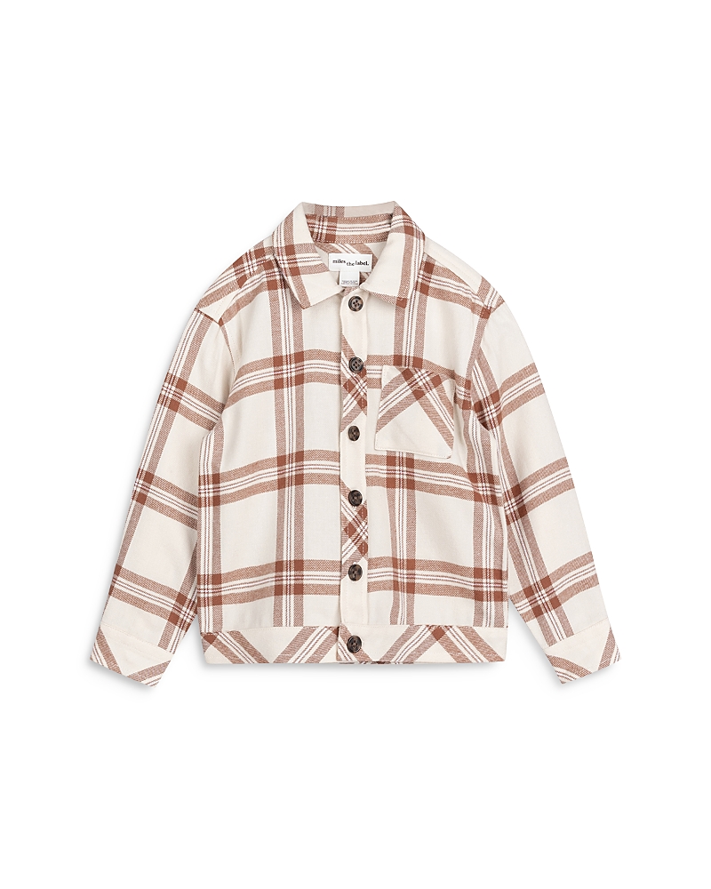 Miles The Label Boys' Flannel Shirt - Little Kid In Beige