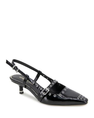 Kenneth Cole - Women's Martha Eyelet Slingback Kitten Heel Pumps