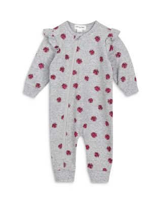 Miles The Label Girls' Cotton Blend French Terry Rose Print Playsuit - Baby