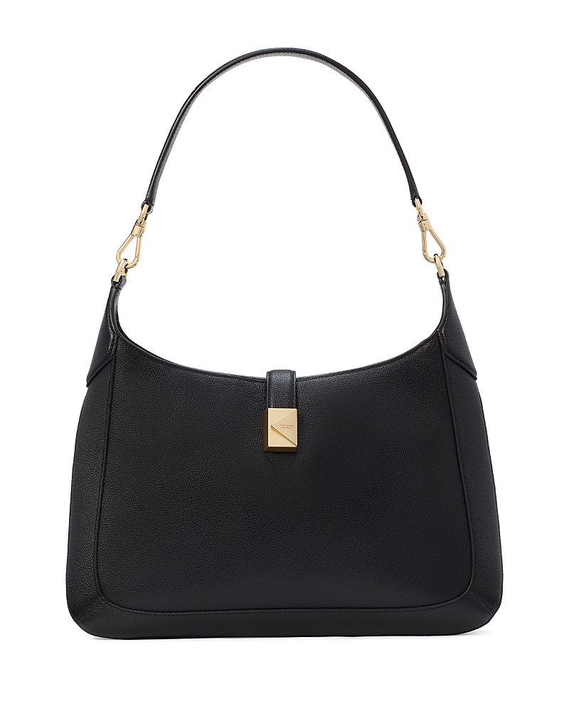 Kate Spade New York Deco Color Blocked Pebbled Leather Medium Hobo In Black