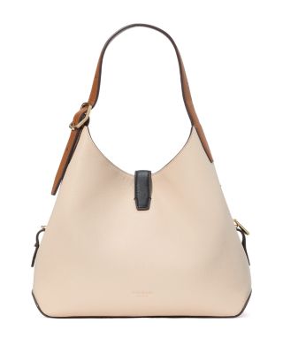 Deco Color Blocked Pebbled Leather Small Crossbody Tote 