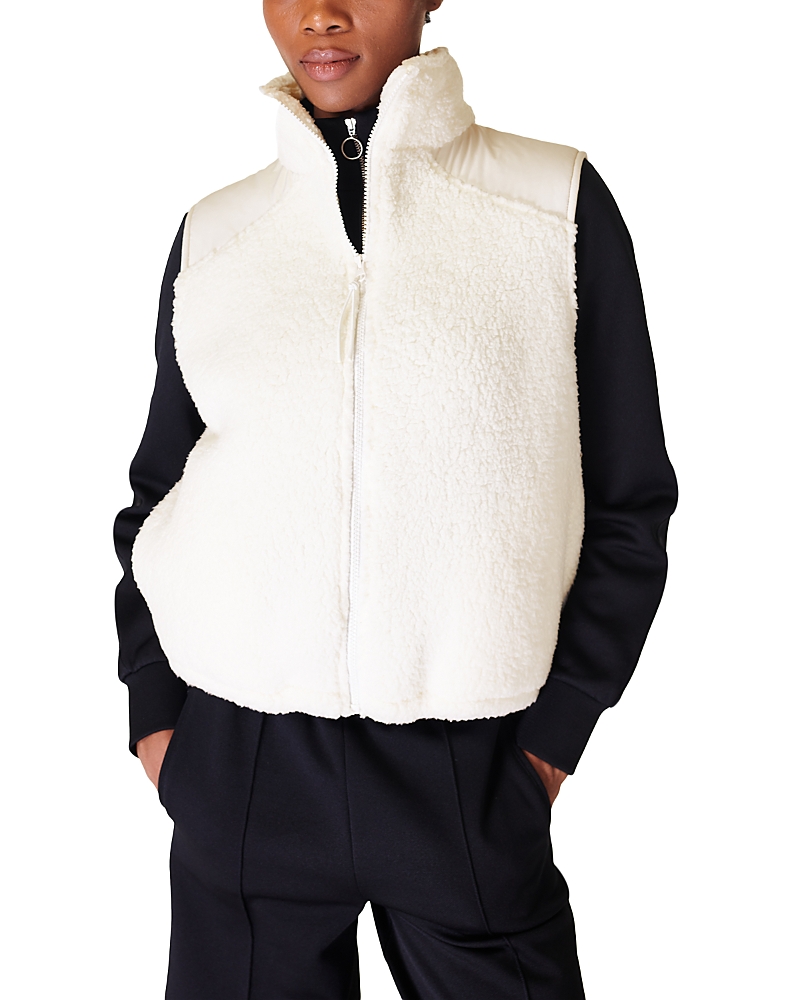 Shop Sweaty Betty Canyon Fleece Vest In Lily White