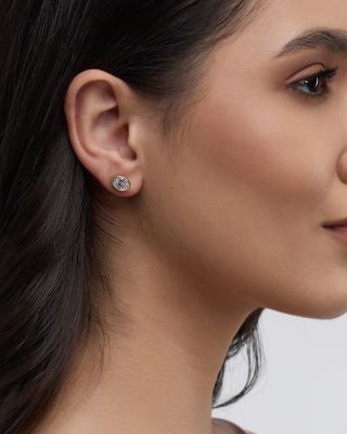 Certified Lab Grown Diamond Oval Bezel Stud Earrings in 18K Yellow Gold, 3.0 tcw