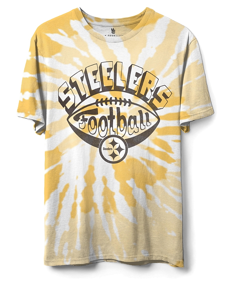 JUNK FOOD CLOTHING UNISEX NFL PITTSBURGH STEELERS FOOTBALL TIE DYE TEE