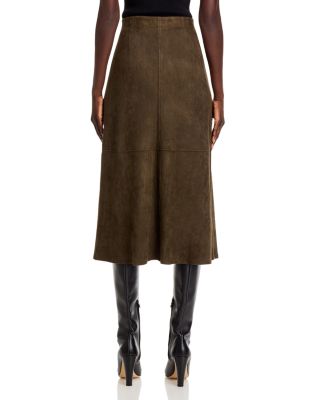 Faux Suede A Line Skirt